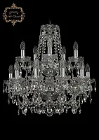 Люстра подвесная хрустальная 11.25.10+5.200.2d.Cr.Sp Bohemia Art Classic прозрачная на 15 ламп, основание хром в стиле классический Люстра подвесная хрустальная 11.25.10+5.200.2d.Cr.Sp Bohemia Art Classic прозрачная на 15 ламп, основание хром в стиле классический